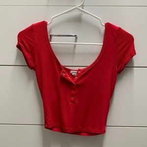 Red crop top